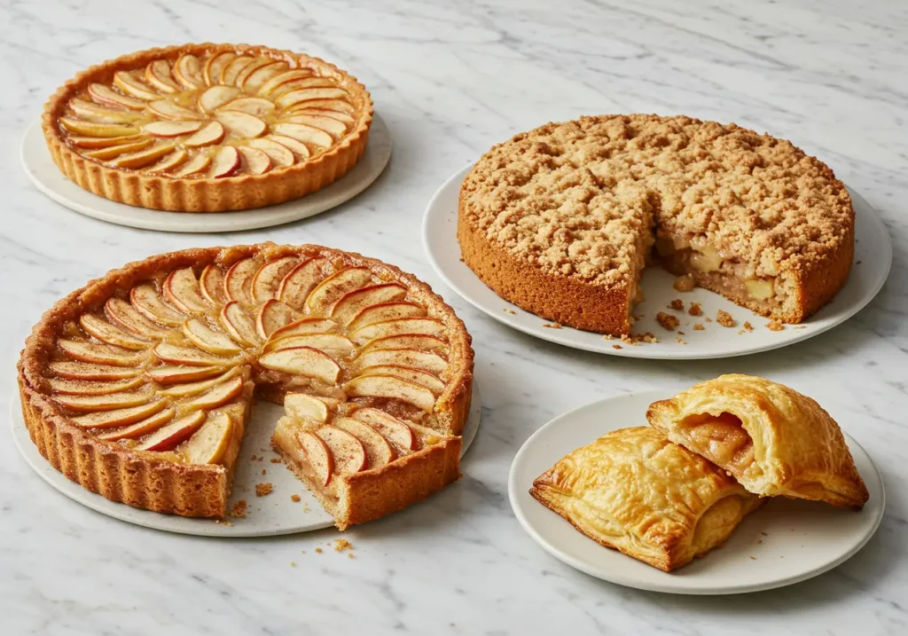  desserts aux pommes (tarte, crumble, gâteau, chausson)