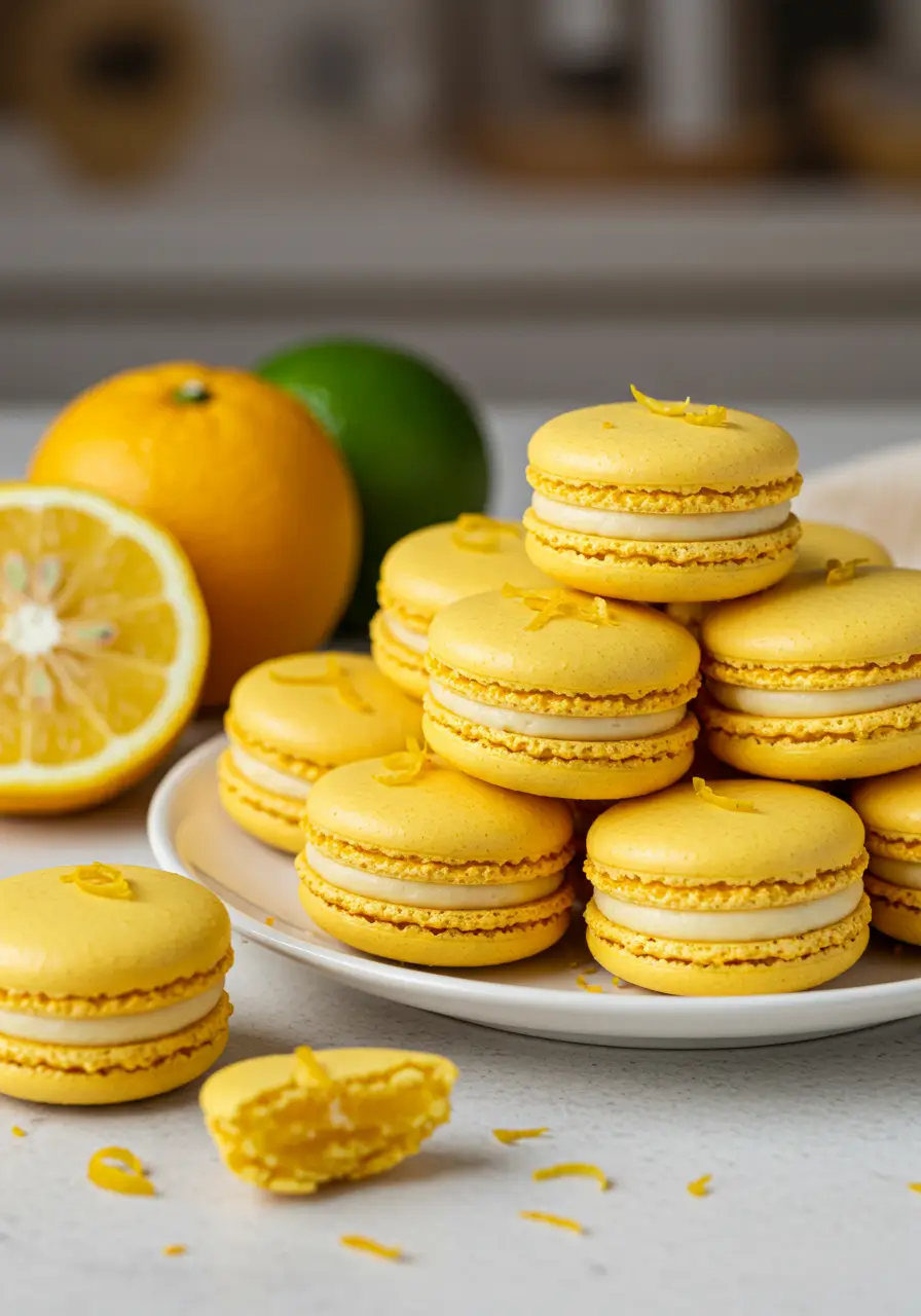 Macarons au yuzu