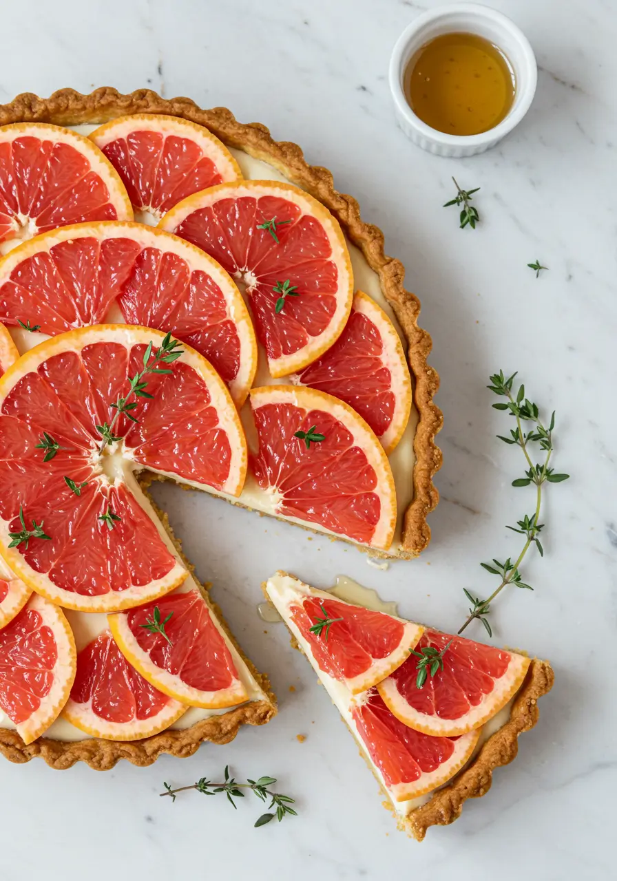 Tarte au pamplemousse et miel
