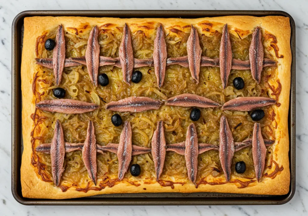 pissaladière aux oignons .