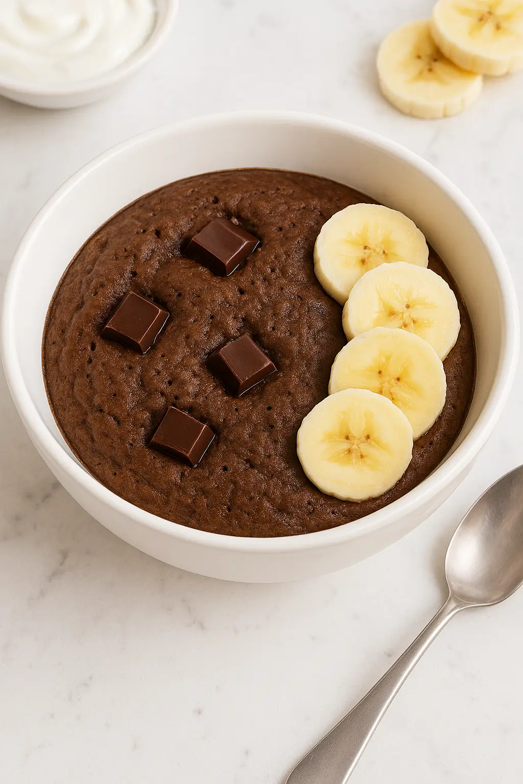 Bowl cake protéiné banane & chocolat