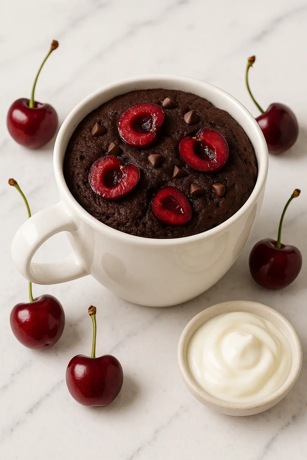 Mug cake chocolat & cerise healthy