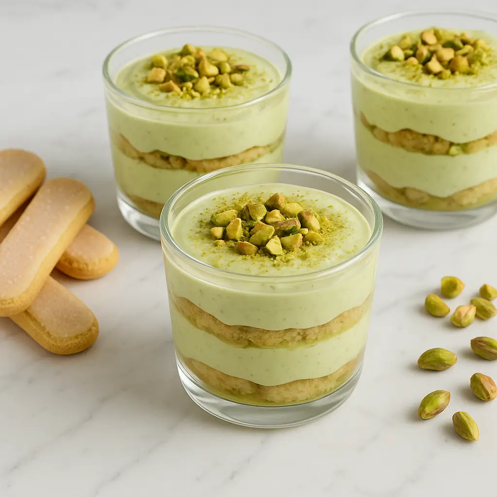 Tiramisu à la pistache (sans œuf cru)